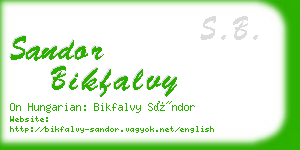 sandor bikfalvy business card